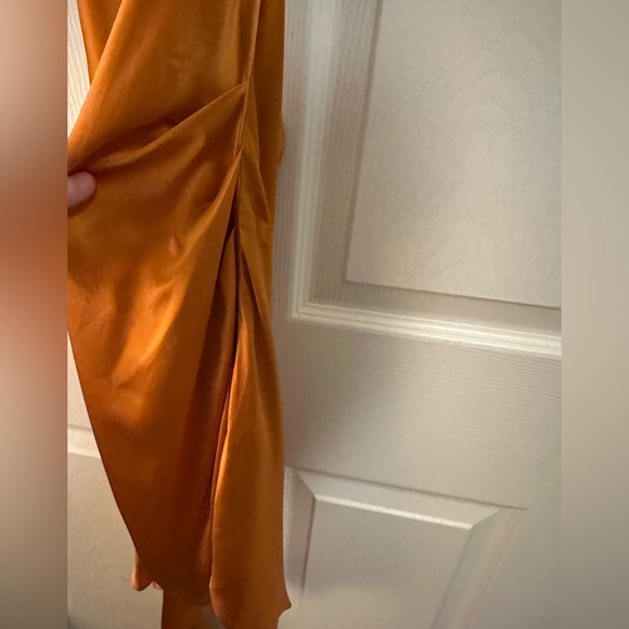 AMANDA UPRICHARD 🎃Orange Silk Violetta Dress NWOT Small - Picture 9 of 10